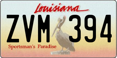 LA license plate ZVM394