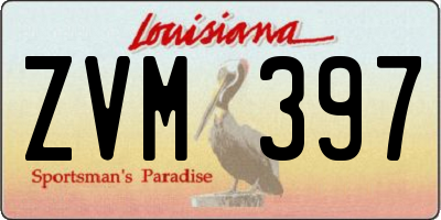 LA license plate ZVM397