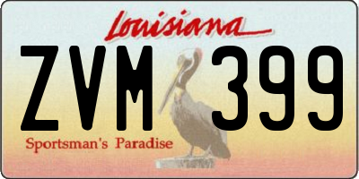 LA license plate ZVM399