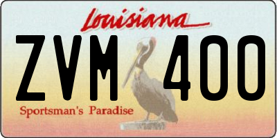 LA license plate ZVM400