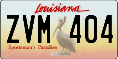LA license plate ZVM404