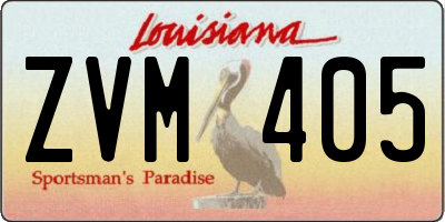 LA license plate ZVM405