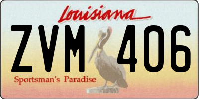 LA license plate ZVM406