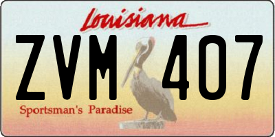 LA license plate ZVM407