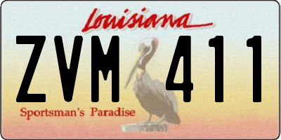 LA license plate ZVM411