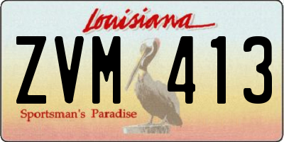 LA license plate ZVM413