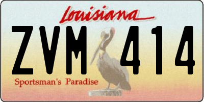 LA license plate ZVM414