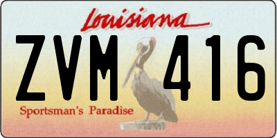 LA license plate ZVM416