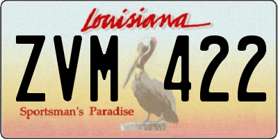 LA license plate ZVM422