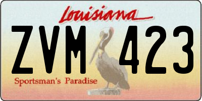 LA license plate ZVM423