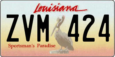 LA license plate ZVM424