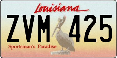 LA license plate ZVM425