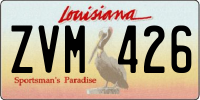 LA license plate ZVM426