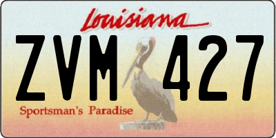 LA license plate ZVM427