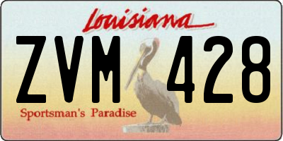 LA license plate ZVM428