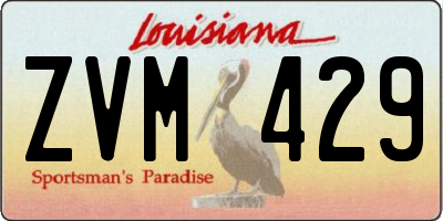 LA license plate ZVM429