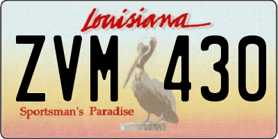 LA license plate ZVM430