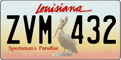 LA license plate ZVM432