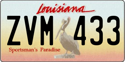 LA license plate ZVM433
