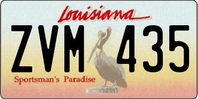 LA license plate ZVM435