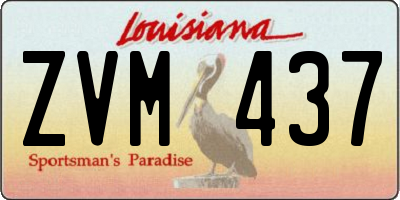 LA license plate ZVM437