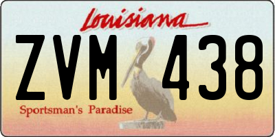 LA license plate ZVM438