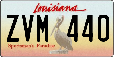 LA license plate ZVM440