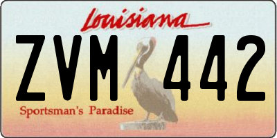 LA license plate ZVM442
