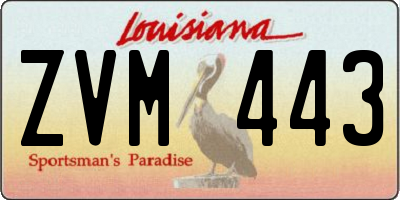 LA license plate ZVM443