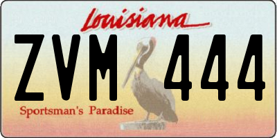 LA license plate ZVM444