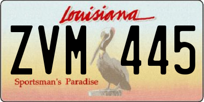 LA license plate ZVM445