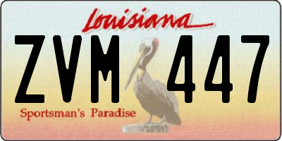 LA license plate ZVM447