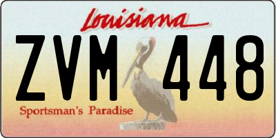 LA license plate ZVM448