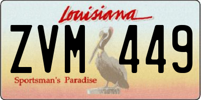 LA license plate ZVM449