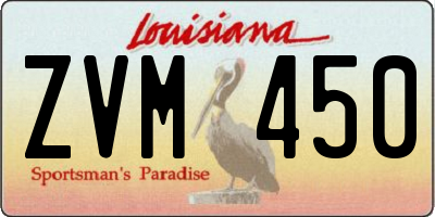 LA license plate ZVM450