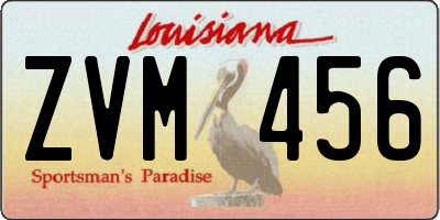 LA license plate ZVM456