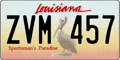 LA license plate ZVM457