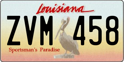 LA license plate ZVM458