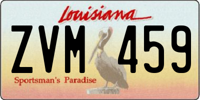 LA license plate ZVM459