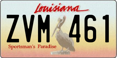 LA license plate ZVM461