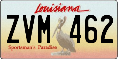 LA license plate ZVM462