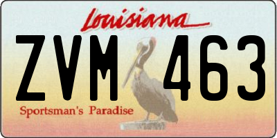 LA license plate ZVM463