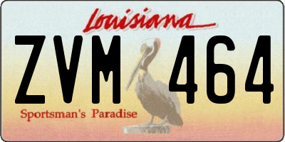 LA license plate ZVM464