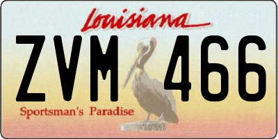 LA license plate ZVM466