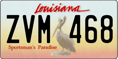 LA license plate ZVM468