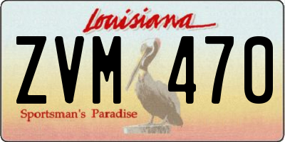 LA license plate ZVM470