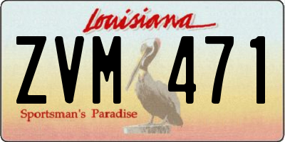 LA license plate ZVM471