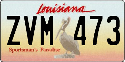 LA license plate ZVM473