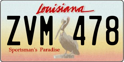 LA license plate ZVM478