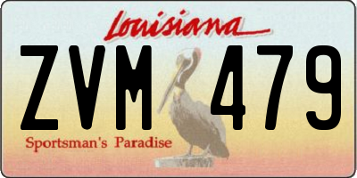 LA license plate ZVM479